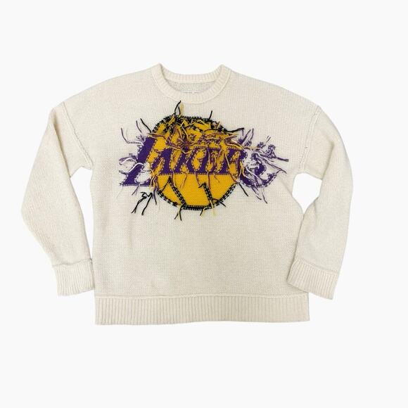 Zadig & Voltaire Lakers Nba X Zv Jumper 100% Cashmere Crewneck Sweater Large - Picture 3 of 12